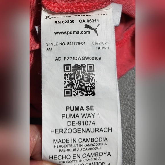 Puma Womens Coral Tee with Iconic Logo Size L - Picture 4 of 4